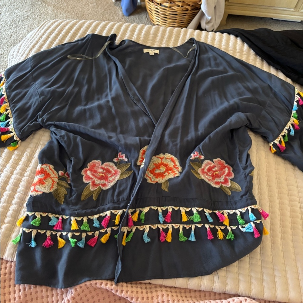 Umgee Elegant Blue Blouse